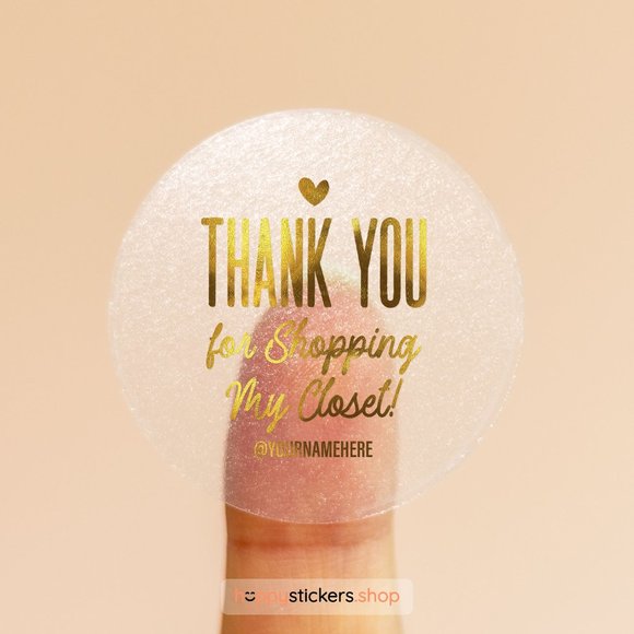 Thank You For Shopping My Closet! Stickers & Labels with your custom name - Picture 12 of 16